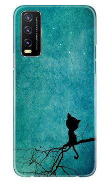 Moon cat Mobile Back Case for Vivo Y20T (Design - 70)