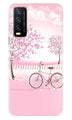 Pink Flowers Cycle Case for Vivo Y20A  (Design - 102)