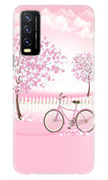 Pink Flowers Cycle Case for Vivo Y20T  (Design - 102)