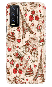 Love Paris Mobile Back Case for Vivo Y20A  (Design - 103)