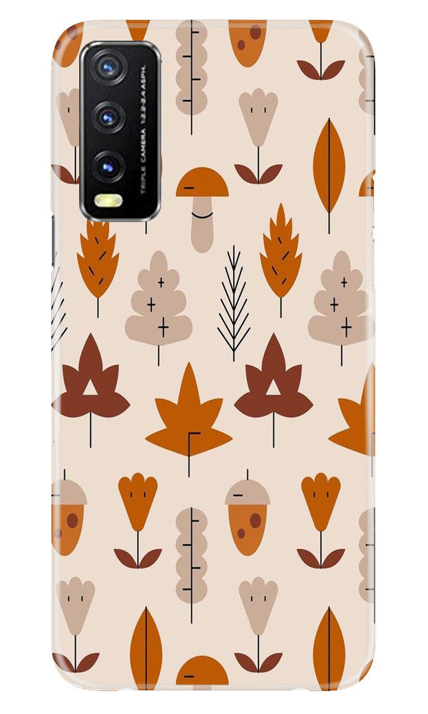 Leaf Pattern Art Case for Vivo Y20A(Design - 132)