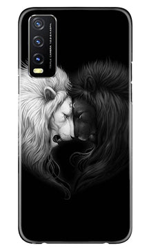 Dark White Lion Mobile Back Case for Vivo Y20A  (Design - 140)