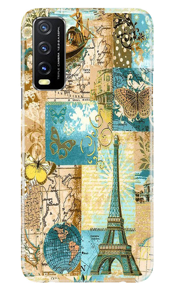 Travel Eiffel Tower Case for Vivo Y20A (Design No. 175)