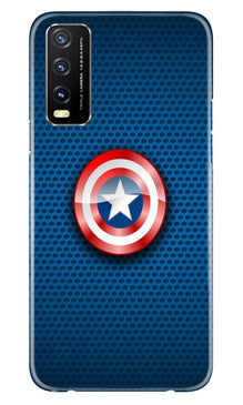 Captain America Shield Mobile Back Case for Vivo Y20A (Design - 222)