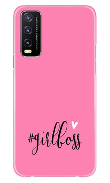 Girl Boss Pink Mobile Back Case for Vivo Y20A (Design - 238)
