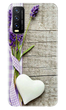 White Heart Mobile Back Case for Vivo Y20T (Design - 260)