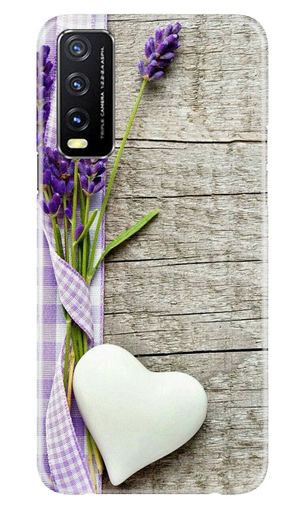 White Heart Case for Vivo Y20A (Design No. 260)
