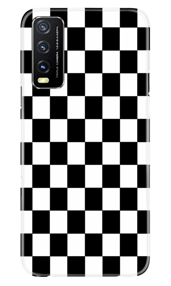 Black White Boxes Mobile Back Case for Vivo Y20A (Design - 331)
