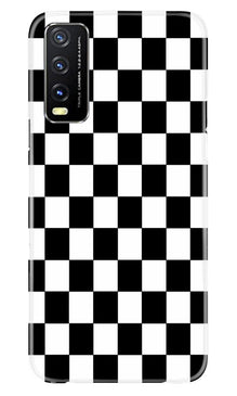Black White Boxes Mobile Back Case for Vivo Y20T (Design - 331)