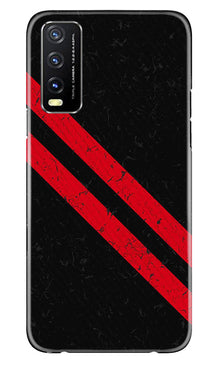 Black Red Pattern Mobile Back Case for Vivo Y20T (Design - 332)