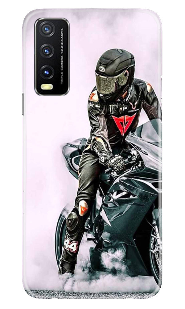 Biker Mobile Back Case for Vivo Y20A (Design - 342)
