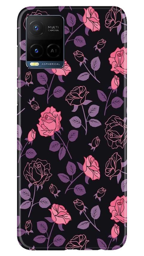 Rose Black Background Case for Vivo Y21