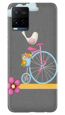 Sparron with cycle Mobile Back Case for Vivo Y21 (Design - 34)