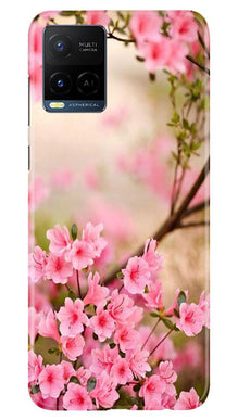Pink flowers Mobile Back Case for Vivo Y21 (Design - 69)