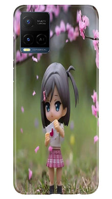 Cute Girl Mobile Back Case for Vivo Y21 (Design - 92)