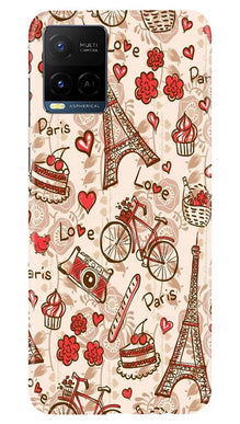 Love Paris Mobile Back Case for Vivo Y21  (Design - 103)