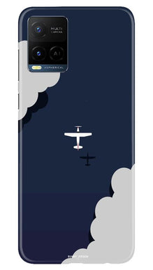 Clouds Plane Mobile Back Case for Vivo Y21 (Design - 196)