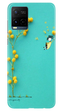 Flowers Girl Mobile Back Case for Vivo Y21 (Design - 216)