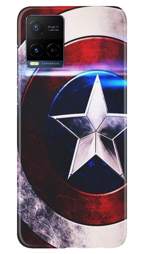 Captain America Shield Case for Vivo Y21 (Design No. 250)