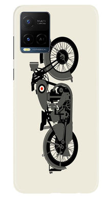 MotorCycle Mobile Back Case for Vivo Y21 (Design - 259)