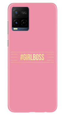 Girl Boss Pink Mobile Back Case for Vivo Y21 (Design - 263)