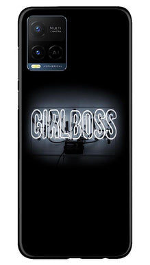 Girl Boss Black Mobile Back Case for Vivo Y21 (Design - 268)