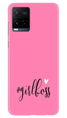 Girl Boss Pink Mobile Back Case for Vivo Y21 (Design - 269)