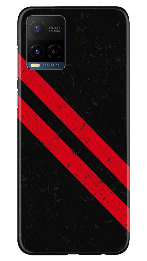 Black Red Pattern Mobile Back Case for Vivo Y21 (Design - 373)