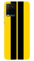 Black Yellow Pattern Mobile Back Case for Vivo Y21 (Design - 377)