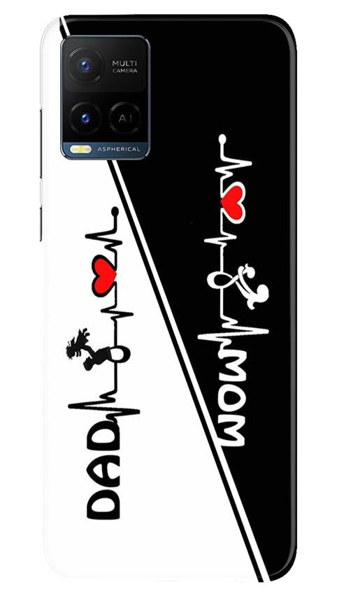 Love Mom Dad Mobile Back Case for Vivo Y21 (Design - 385)