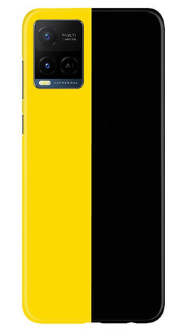 Black Yellow Pattern Mobile Back Case for Vivo Y21 (Design - 397)