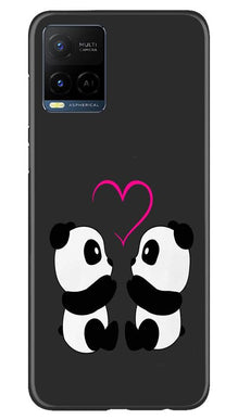 Panda Love Mobile Back Case for Vivo Y21 (Design - 398)