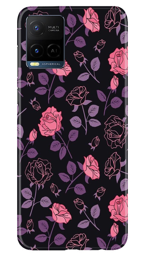 Rose Black Background Case for Vivo Y21e