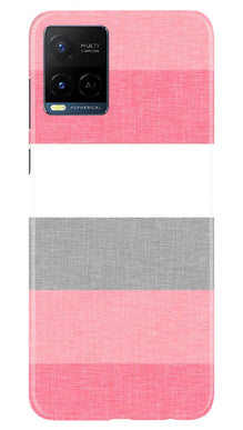 Pink white pattern Mobile Back Case for Vivo Y21e (Design - 55)