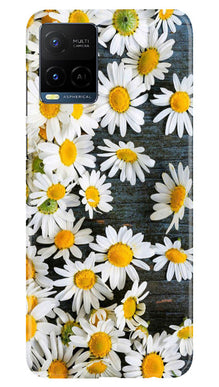 White flowers2 Mobile Back Case for Vivo Y21e (Design - 62)