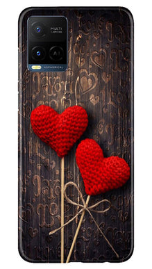 Red Hearts Mobile Back Case for Vivo Y21e (Design - 80)