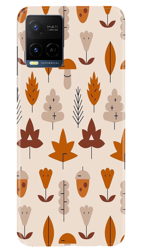 Leaf Pattern Art Case for Vivo Y21A  (Design - 132)