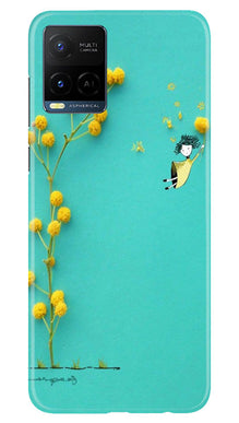 Flowers Girl Mobile Back Case for Vivo Y21A (Design - 185)