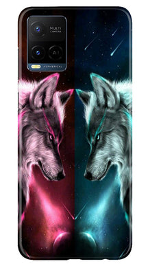 Wolf fight Mobile Back Case for Vivo Y21e (Design - 190)
