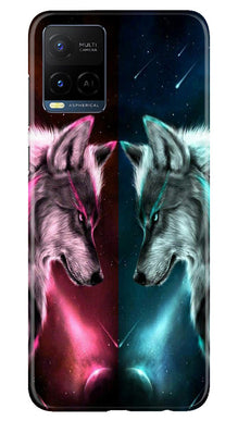 Wolf fight Mobile Back Case for Vivo Y21A (Design - 190)