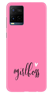 Girl Boss Pink Mobile Back Case for Vivo Y21e (Design - 238)