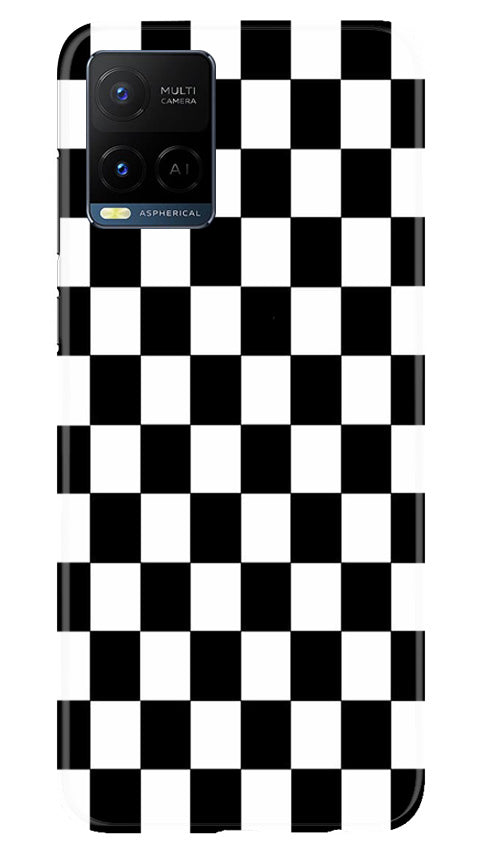 Black White Boxes Mobile Back Case for Vivo Y21T (Design - 331)