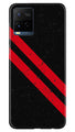 Black Red Pattern Mobile Back Case for Vivo Y21e (Design - 332)