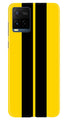 Black Yellow Pattern Mobile Back Case for Vivo Y21T (Design - 336)