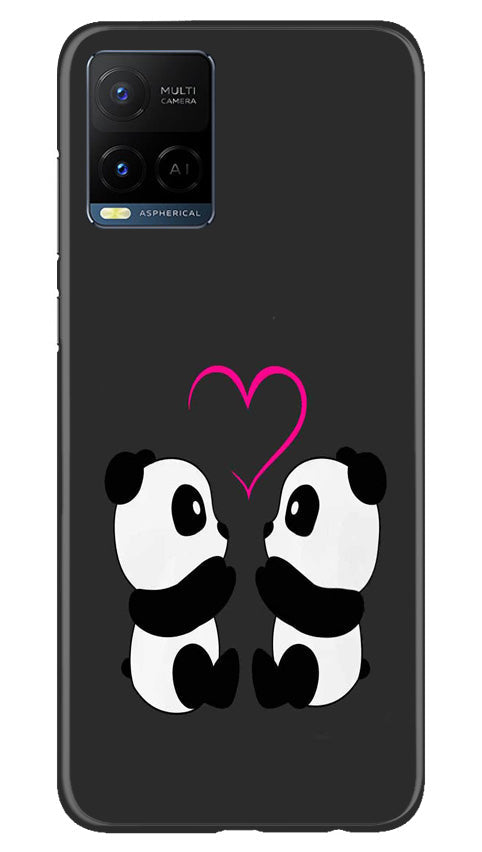 Panda Love Mobile Back Case for Vivo Y21e (Design - 355)