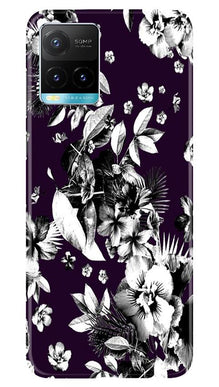 white flowers Mobile Back Case for Vivo Y33s (Design - 7)