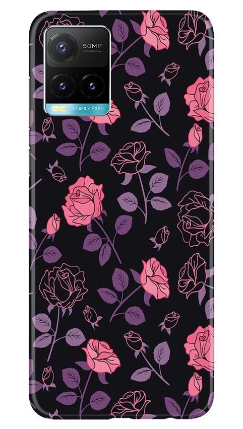 Rose Black Background Case for Vivo Y33s