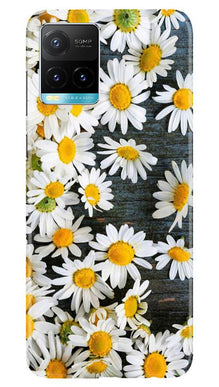 White flowers2 Mobile Back Case for Vivo Y33s (Design - 62)