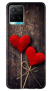 Red Hearts Mobile Back Case for Vivo Y33s (Design - 80)