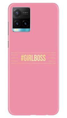 Girl Boss Pink Mobile Back Case for Vivo Y33s (Design - 263)